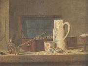 Jean Baptiste Simeon Chardin Smoking Kit with a Drinking Pot (mk05) oil on canvas